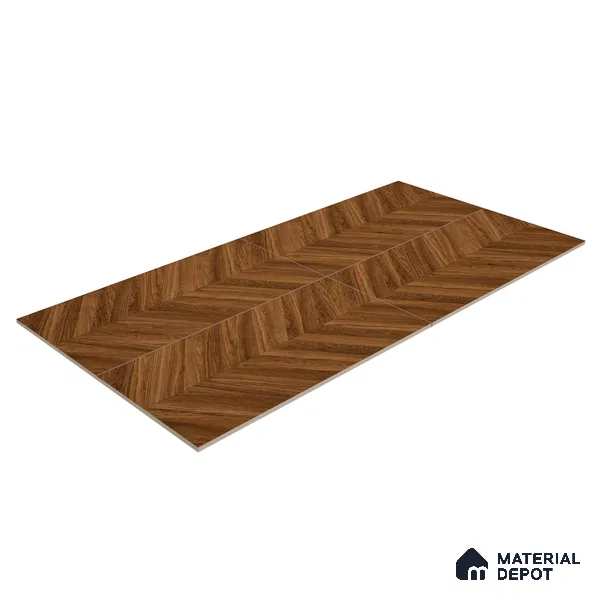Wood Floor & Wall Tile TL 06267 Herringbone Midnight Oak 4 ft x 2 ft Vitrified Matte Finish - 9 mm (Random Design 4) | Suitable for Living Room, Bedroom, Bathroom & Kitchen