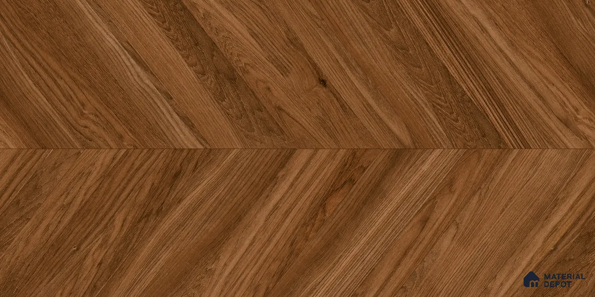 Wood Floor & Wall Tile TL 06267 Herringbone Midnight Oak 4 ft x 2 ft Vitrified Matte Finish - 9 mm (Random Design 4) | Suitable for Living Room, Bedroom, Bathroom & Kitchen