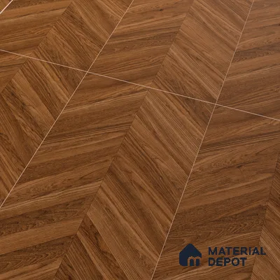 Wood Floor & Wall Tile TL 06267 Herringbone Midnight Oak 4 ft x 2 ft Vitrified Matte Finish - 9 mm (Random Design 4) | Suitable for Living Room, Bedroom, Bathroom & Kitchen