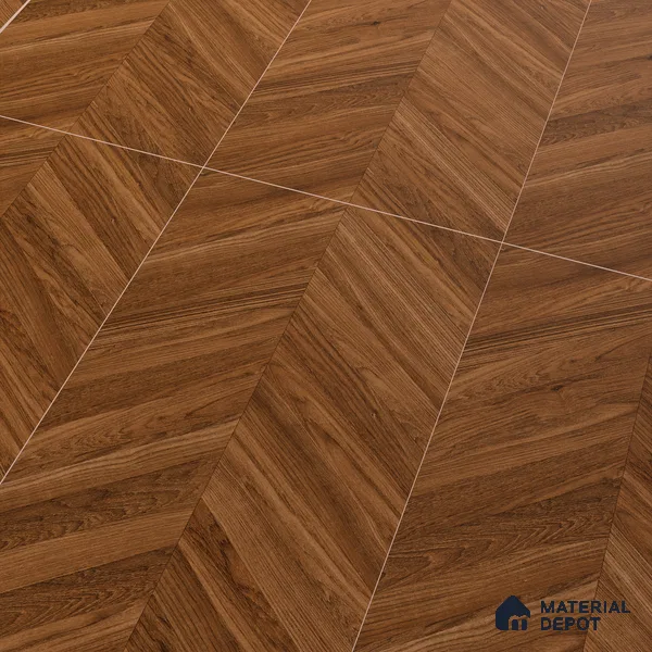 Wood Floor & Wall Tile TL 06267 Herringbone Midnight Oak 4 ft x 2 ft Vitrified Matte Finish - 9 mm (Random Design 4) | Suitable for Living Room, Bedroom, Bathroom & Kitchen