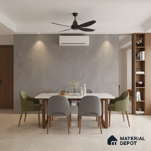 Punch Wall Tile TL 06268 C Colossus Graphite Monolith 4 ft x 2 ft Vitrified Punch Finish - 9 mm (Random Design 4) | Suitable for Living Room, Bedroom, Bathroom & Kitchen