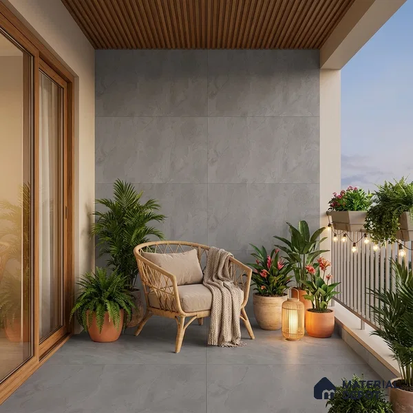 Punch Wall Tile TL 06268 C Colossus Graphite Monolith 4 ft x 2 ft Vitrified Punch Finish - 9 mm (Random Design 4) | Suitable for Living Room, Bedroom, Bathroom & Kitchen