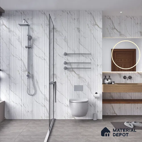 Punch Wall Tile TL 06269 Zenith Carolina Elegance 4 ft x 2 ft Vitrified Punch Finish - 9 mm (Random Design 4) | Suitable for Living Room, Bedroom, Bathroom & Kitchen