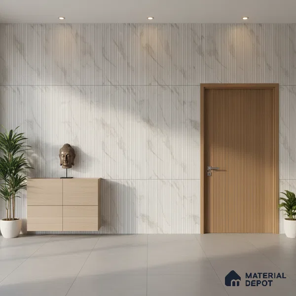 Punch Wall Tile TL 06269 Zenith Carolina Elegance 4 ft x 2 ft Vitrified Punch Finish - 9 mm (Random Design 4) | Suitable for Living Room, Bedroom, Bathroom & Kitchen