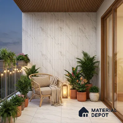 Punch Wall Tile TL 06269 Zenith Carolina Elegance 4 ft x 2 ft Vitrified Punch Finish - 9 mm (Random Design 4) | Suitable for Living Room, Bedroom, Bathroom & Kitchen