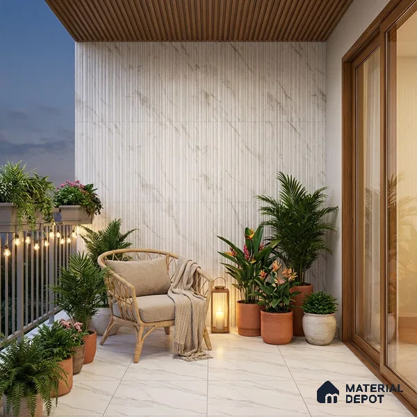 Punch Wall Tile TL 06269 Zenith Carolina Elegance 4 ft x 2 ft Vitrified Punch Finish - 9 mm (Random Design 4) | Suitable for Living Room, Bedroom, Bathroom & Kitchen
