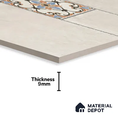 Punch Floor & Wall Tile TL 06270 B Slateon Zamora Ivory 4 ft x 2 ft Vitrified Punch Finish - 9 mm | Suitable for Living Room, Bedroom, Kitchen