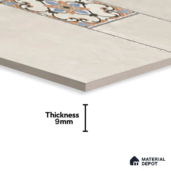 Punch Floor & Wall Tile TL 06270 B Slateon Zamora Ivory 4 ft x 2 ft Vitrified Punch Finish - 9 mm | Suitable for Living Room, Bedroom, Kitchen