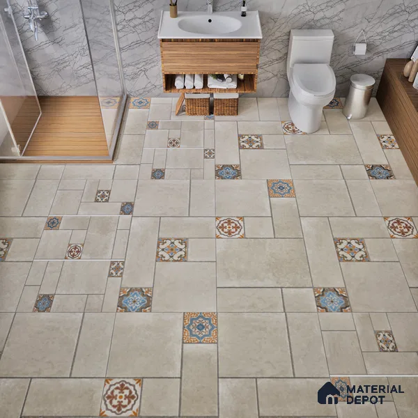 Punch Floor & Wall Tile TL 06270 B Slateon Zamora Ivory 4 ft x 2 ft Vitrified Punch Finish - 9 mm | Suitable for Living Room, Bedroom, Kitchen