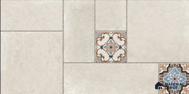 Punch Floor & Wall Tile TL 06270 B Slateon Zamora Ivory 4 ft x 2 ft Vitrified Punch Finish - 9 mm | Suitable for Living Room, Bedroom, Kitchen