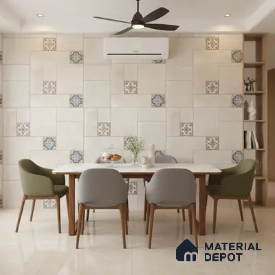 Punch Floor & Wall Tile TL 06270 B Slateon Zamora Ivory 4 ft x 2 ft Vitrified Punch Finish - 9 mm | Suitable for Living Room, Bedroom, Kitchen