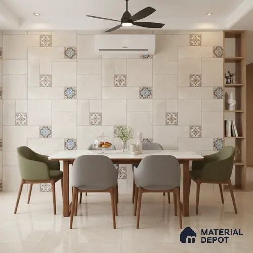 Punch Floor & Wall Tile TL 06270 B Slateon Zamora Ivory 4 ft x 2 ft Vitrified Punch Finish - 9 mm | Suitable for Living Room, Bedroom, Kitchen