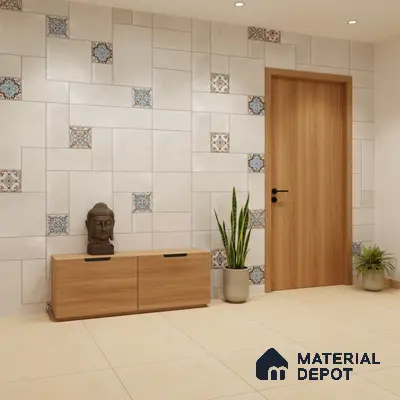 Punch Floor & Wall Tile TL 06270 B Slateon Zamora Ivory 4 ft x 2 ft Vitrified Punch Finish - 9 mm | Suitable for Living Room, Bedroom, Kitchen