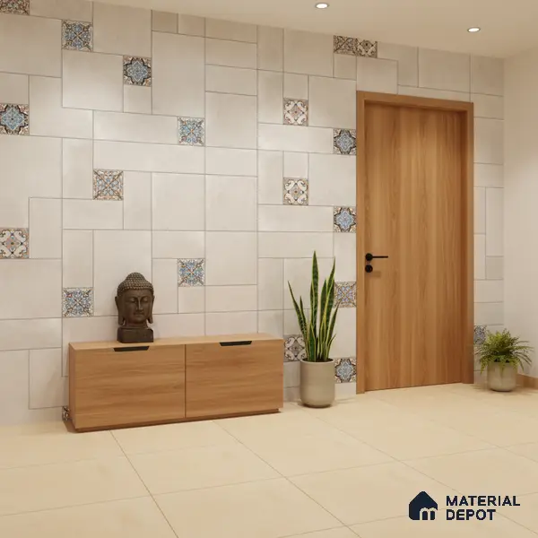 Punch Floor & Wall Tile TL 06270 B Slateon Zamora Ivory 4 ft x 2 ft Vitrified Punch Finish - 9 mm | Suitable for Living Room, Bedroom, Kitchen