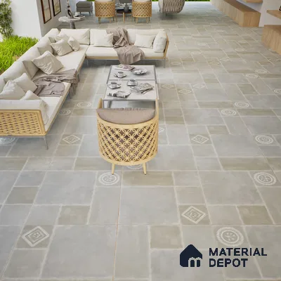 Punch Floor & Wall Tile TL 06270 Slateon Regal Leon 4 ft x 2 ft Vitrified Punch Finish - 9 mm | Suitable for Living Room, Bedroom, Kitchen