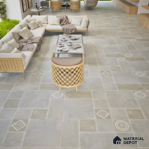 Punch Floor & Wall Tile TL 06270 Slateon Regal Leon 4 ft x 2 ft Vitrified Punch Finish - 9 mm | Suitable for Living Room, Bedroom, Kitchen