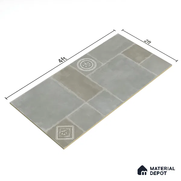Punch Floor & Wall Tile TL 06270 Slateon Regal Leon 4 ft x 2 ft Vitrified Punch Finish - 9 mm | Suitable for Living Room, Bedroom, Kitchen
