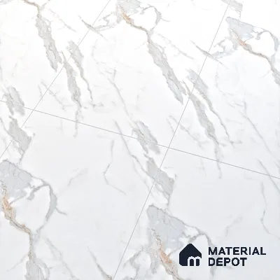 Marble Endless Calacatta Wall & Floor Tile TL 06272 Off-White 4 ft x 2 ft Matte Finish Vitrified Tile - 9 mm | 4 Random Designs | Suitable For Living Room, Bedroom, Kitchen