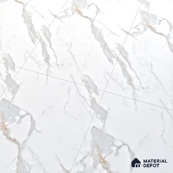 Marble Endless Calacatta Wall & Floor Tile TL 06272 Off-White 4 ft x 2 ft Matte Finish Vitrified Tile - 9 mm | 4 Random Designs | Suitable For Living Room, Bedroom, Kitchen