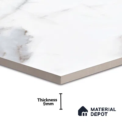 Marble Endless Calacatta Wall & Floor Tile TL 06272 Off-White 4 ft x 2 ft Matte Finish Vitrified Tile - 9 mm | 4 Random Designs | Suitable For Living Room, Bedroom, Kitchen