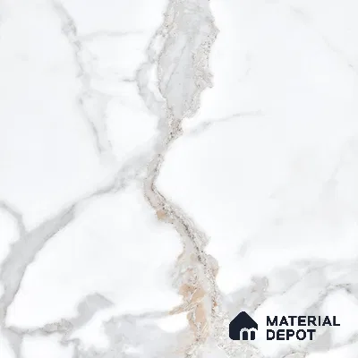 Marble Endless Calacatta Wall & Floor Tile TL 06272 Off-White 4 ft x 2 ft Matte Finish Vitrified Tile - 9 mm | 4 Random Designs | Suitable For Living Room, Bedroom, Kitchen