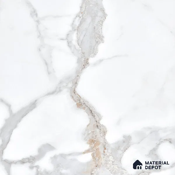 Marble Endless Calacatta Wall & Floor Tile TL 06272 Off-White 4 ft x 2 ft Matte Finish Vitrified Tile - 9 mm | 4 Random Designs | Suitable For Living Room, Bedroom, Kitchen
