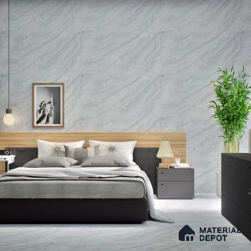 Marble Look Floor & Wall Tile TL 06273 Digital Mint Opal 4 ft x 2 ft Vitrified Matte Finish - 9 mm (Random Design 4) | Suitable for Living Room, Bedroom, Bathroom & Kitchen