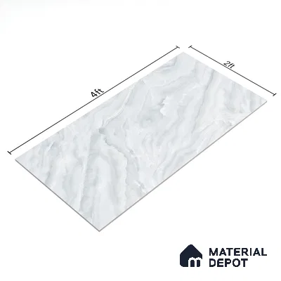 Marble Endless Onyx Wall & Floor Tile TL 06273 Cool White 4 ft x 2 ft Matte Finish Vitrified Tile - 9 mm | 4 Random Designs | Suitable For Living Room, Bedroom, Kitchen