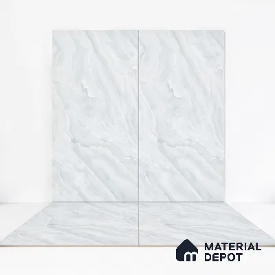 Marble Endless Onyx Wall & Floor Tile TL 06273 Cool White 4 ft x 2 ft Matte Finish Vitrified Tile - 9 mm | 4 Random Designs | Suitable For Living Room, Bedroom, Kitchen
