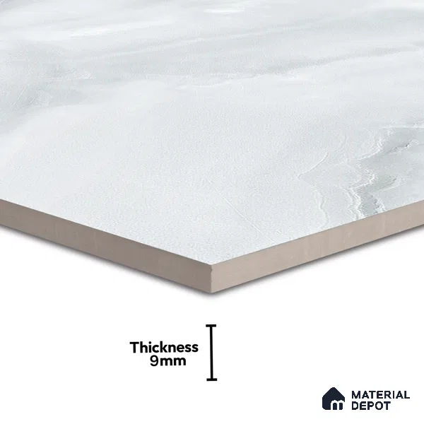 Marble Endless Onyx Wall & Floor Tile TL 06273 Cool White 4 ft x 2 ft Matte Finish Vitrified Tile - 9 mm | 4 Random Designs | Suitable For Living Room, Bedroom, Kitchen
