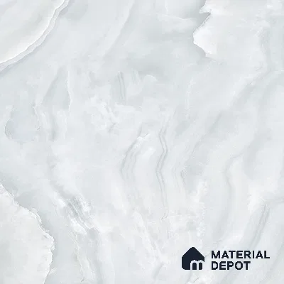 Marble Endless Onyx Wall & Floor Tile TL 06273 Cool White 4 ft x 2 ft Matte Finish Vitrified Tile - 9 mm | 4 Random Designs | Suitable For Living Room, Bedroom, Kitchen
