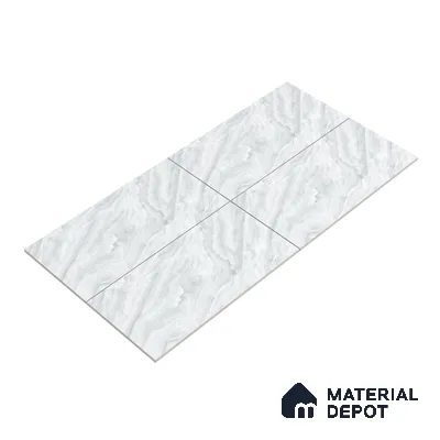 Marble Endless Onyx Wall & Floor Tile TL 06273 Cool White 4 ft x 2 ft Matte Finish Vitrified Tile - 9 mm | 4 Random Designs | Suitable For Living Room, Bedroom, Kitchen
