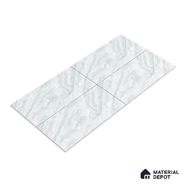 Marble Endless Onyx Wall & Floor Tile TL 06273 Cool White 4 ft x 2 ft Matte Finish Vitrified Tile - 9 mm | 4 Random Designs | Suitable For Living Room, Bedroom, Kitchen