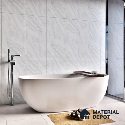 Marble Endless Onyx Wall & Floor Tile TL 06273 Cool White 4 ft x 2 ft Matte Finish Vitrified Tile - 9 mm | 4 Random Designs | Suitable For Living Room, Bedroom, Kitchen