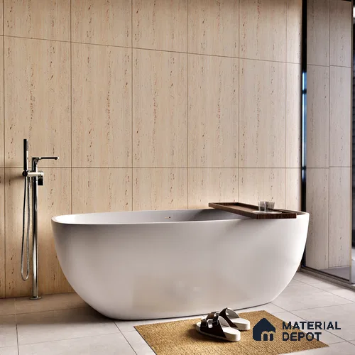 Punch Floor & Wall Tile TL 06274 B Bash Beige Tranquil 4 ft x 2 ft Vitrified Punch Finish - 9 mm (Random Design 3) | Suitable for Living Room, Bedroom, Bathroom & Kitchen
