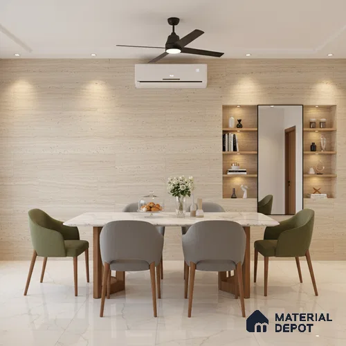 Punch Floor & Wall Tile TL 06274 B Bash Beige Tranquil 4 ft x 2 ft Vitrified Punch Finish - 9 mm (Random Design 3) | Suitable for Living Room, Bedroom, Bathroom & Kitchen