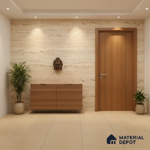 Punch Floor & Wall Tile TL 06274 B Bash Beige Tranquil 4 ft x 2 ft Vitrified Punch Finish - 9 mm (Random Design 3) | Suitable for Living Room, Bedroom, Bathroom & Kitchen