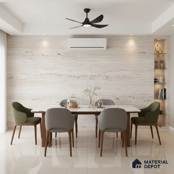 Punch Floor & Wall Tile TL 06274 C Bash Glaze Pearl 4 ft x 2 ft Vitrified Punch Finish - 9 mm (Random Design 3) | Suitable for Living Room, Bedroom, Bathroom & Kitchen (Sample)