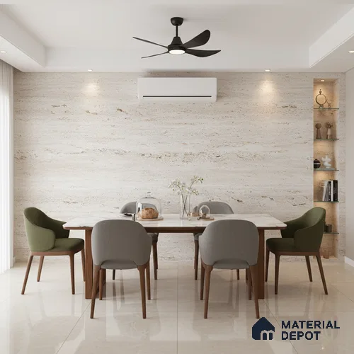 Punch Floor & Wall Tile TL 06274 C Bash Glaze Pearl 4 ft x 2 ft Vitrified Punch Finish - 9 mm (Random Design 3) | Suitable for Living Room, Bedroom, Bathroom & Kitchen