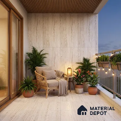 Punch Floor & Wall Tile TL 06274 C Bash Glaze Pearl 4 ft x 2 ft Vitrified Punch Finish - 9 mm (Random Design 3) | Suitable for Living Room, Bedroom, Bathroom & Kitchen (Sample)
