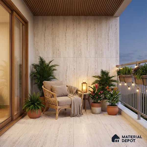 Punch Floor & Wall Tile TL 06274 C Bash Glaze Pearl 4 ft x 2 ft Vitrified Punch Finish - 9 mm (Random Design 3) | Suitable for Living Room, Bedroom, Bathroom & Kitchen (Sample)
