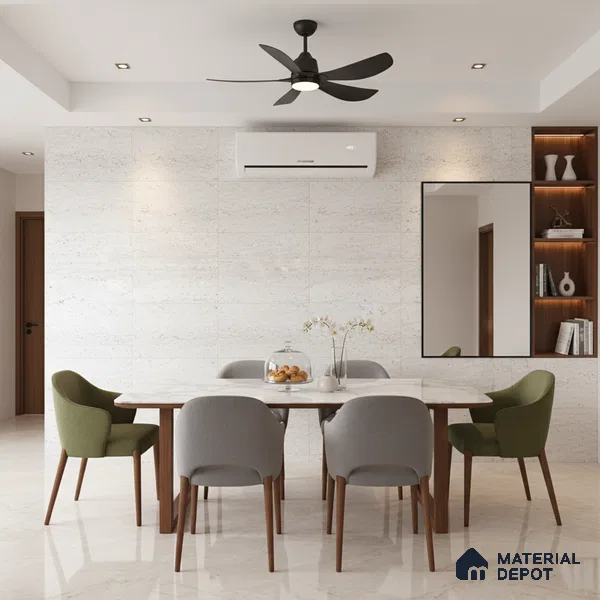 Punch Floor & Wall Tile TL 06274 Bash Arctic Frost 4 ft x 2 ft Vitrified Punch Finish - 9 mm (Random Design 3) | Suitable for Living Room, Bedroom, Bathroom & Kitchen