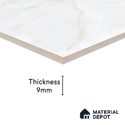 Marble Endless Onyx Wall & Floor Tile TL 06279 Milky White 4 ft x 2 ft Glossy Finish Vitrified Tile - 9 mm | 4 Random Designs | Suitable For Living Room, Bedroom, Dining