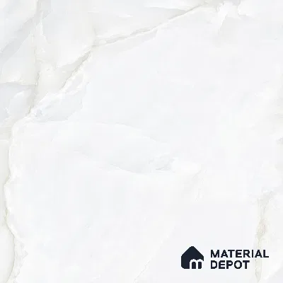 Marble Endless Onyx Wall & Floor Tile TL 06279 Milky White 4 ft x 2 ft Glossy Finish Vitrified Tile - 9 mm | 4 Random Designs | Suitable For Living Room, Bedroom, Dining