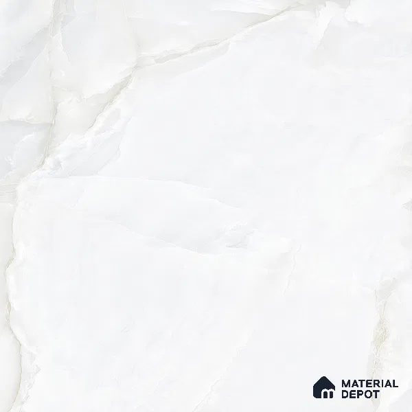 Marble Endless Onyx Wall & Floor Tile TL 06279 Milky White 4 ft x 2 ft Glossy Finish Vitrified Tile - 9 mm | 4 Random Designs | Suitable For Living Room, Bedroom, Dining