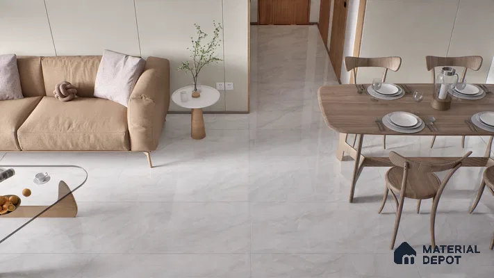 Marble Endless Onyx Wall & Floor Tile TL 06279 Milky White 4 ft x 2 ft Glossy Finish Vitrified Tile - 9 mm | 4 Random Designs | Suitable For Living Room, Bedroom, Dining