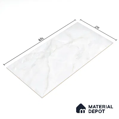 Marble Endless Onyx Wall & Floor Tile TL 06279 Milky White 4 ft x 2 ft Glossy Finish Vitrified Tile - 9 mm | 4 Random Designs | Suitable For Living Room, Bedroom, Dining