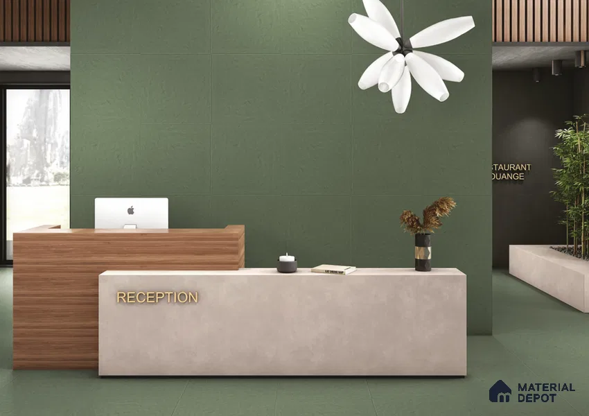 Stone Look Floor Jade Gleam Matte Finish Vitrified Tile | TL 06285 E 2 ft x 2 ft - 8 mm | Suitable For Bathroom, Terrace & Balcony