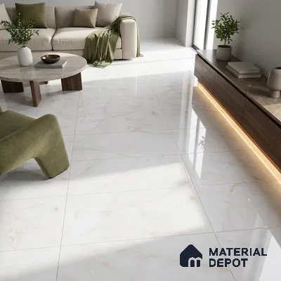 Budget Friendly Marble Onyx Wall & Floor Value For Money Tile TL 06289 Warm White 4 ft x 2 ft Glossy Finish Vitrified Tile - 9 mm | Suitable For Living Room, Bedroom, Dining