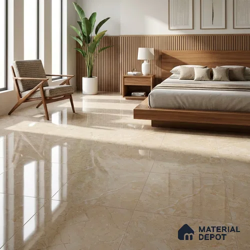 Budget Friendly Marble Wall & Floor Tile Value for Money TL 06293 Cosmic Brown 4 ft x 2 ft - Vitrified Glossy Finish -9 mm | Suitable for Living Room, Bedroom & Bathroom